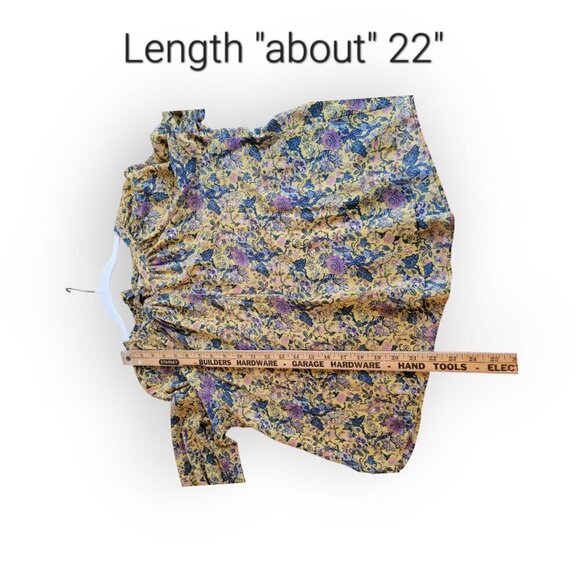 Madewell x Karen Walker yellow floral 100% silk Gennaker fairyblouse EUC size M - Picture 7 of 11